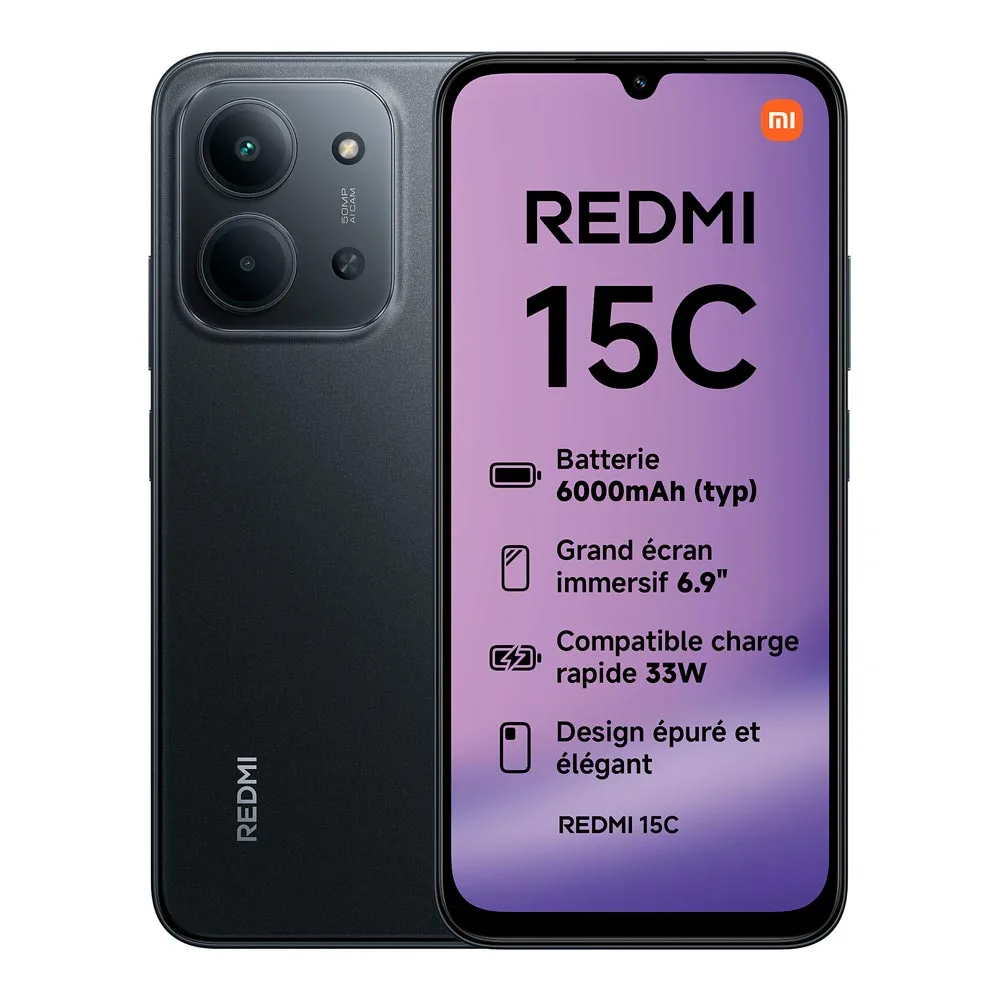 Celular Xiaomi Redmi 15C - 8/256GB - 6.9'' - Dual-Sim - Negro