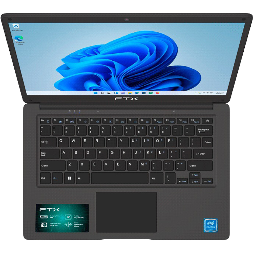 Notebook FTX 14-C2564IN - Intel Celeron N4020 1.1GHz - 4/256GB SSD - 14'' - Con Funda - Negro